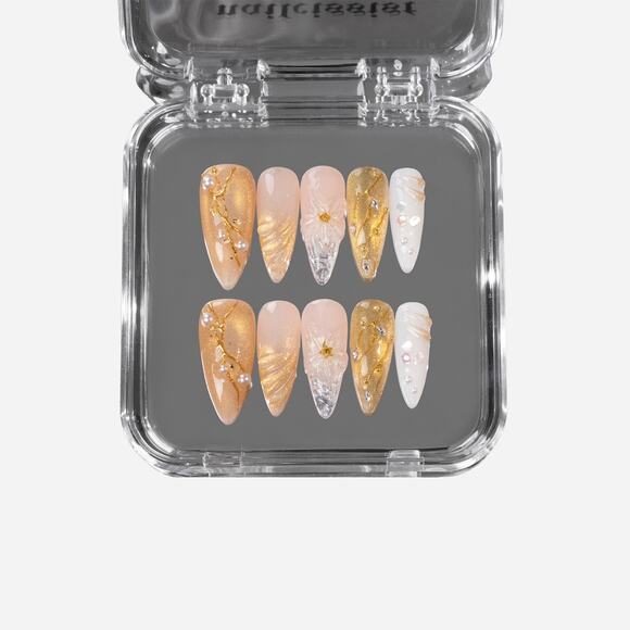 Nailcissist Golden Sands Press-On Nails • Small • Limited Edition - Picture 2 of 11